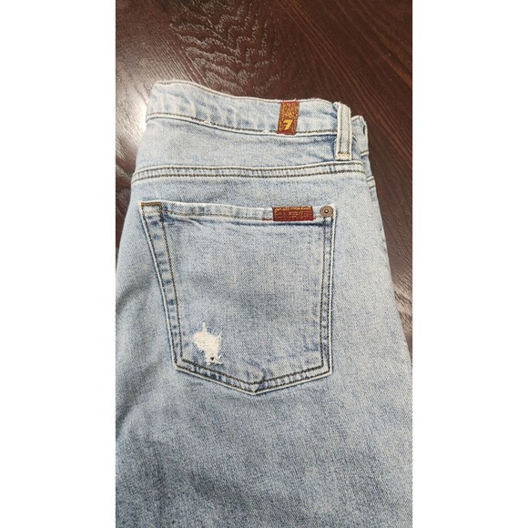 7 For All Mankind‎ Edie Jeans Women's Size 31 Mid Rise Straight Leg Distressed - Picture 8 of 13